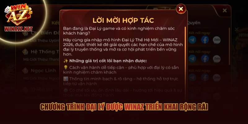 Chương trình đại lý được WinAZ triển khai rộng rãi