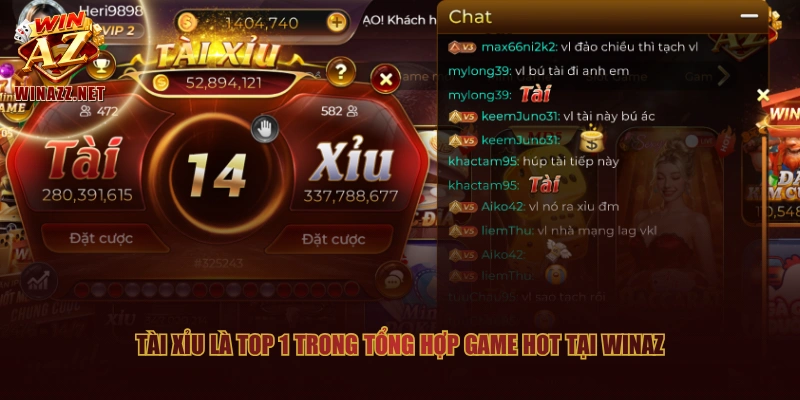 Tài Xỉu là top 1 trong tổng hợp game hot tại WinAZ